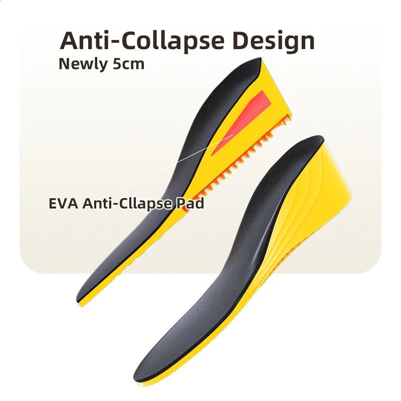 Height increase insoles for men/women 2/3/5 cm up invisiable arch support orthopedic insoles shock absorption blue/black color 241226