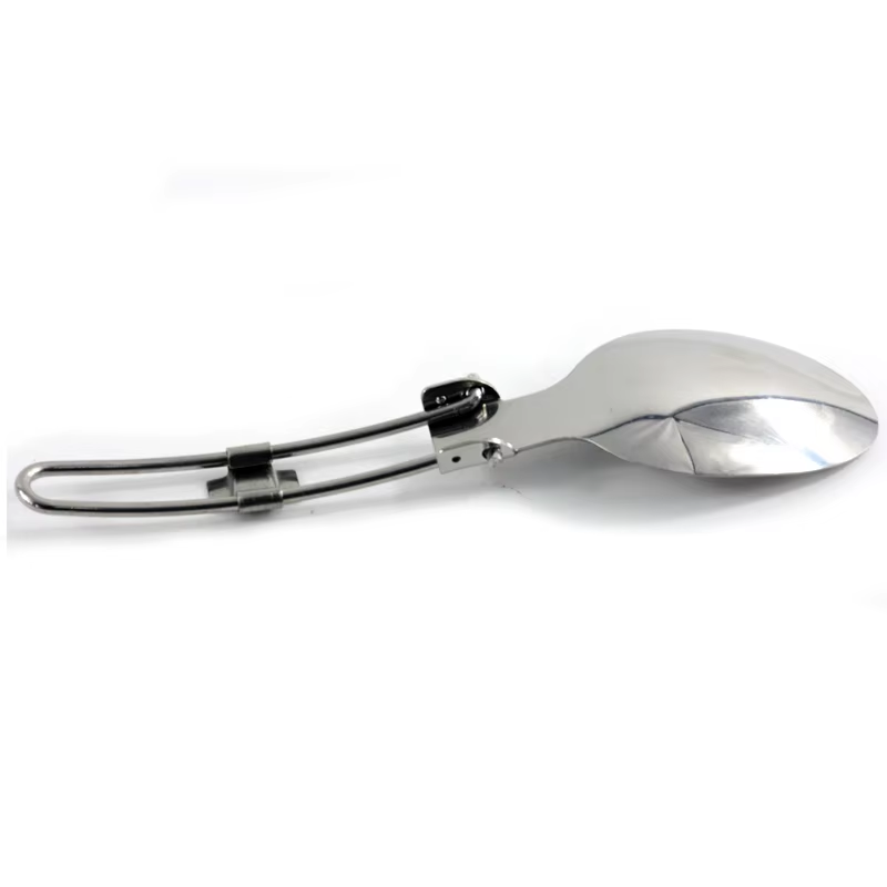 stainless steel camping fork spoon knife folding portable camping tableware set