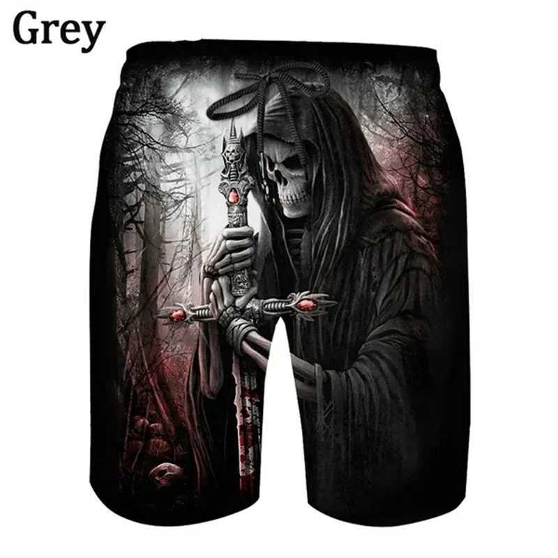 Trend Skull 3D Printed Casual Shorts Summer Neutral Street Gothic Personalized Cool Sports Shorts W241226