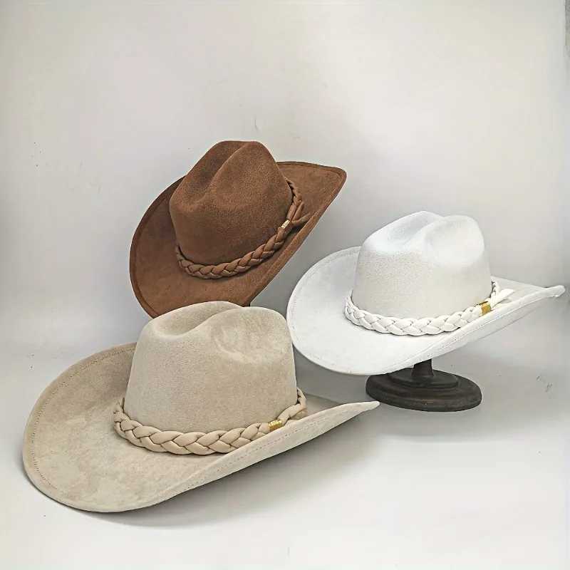 Handmade synthetic suede denim hat with woven strap perfect for outdoor activities and stylish appearance W241225