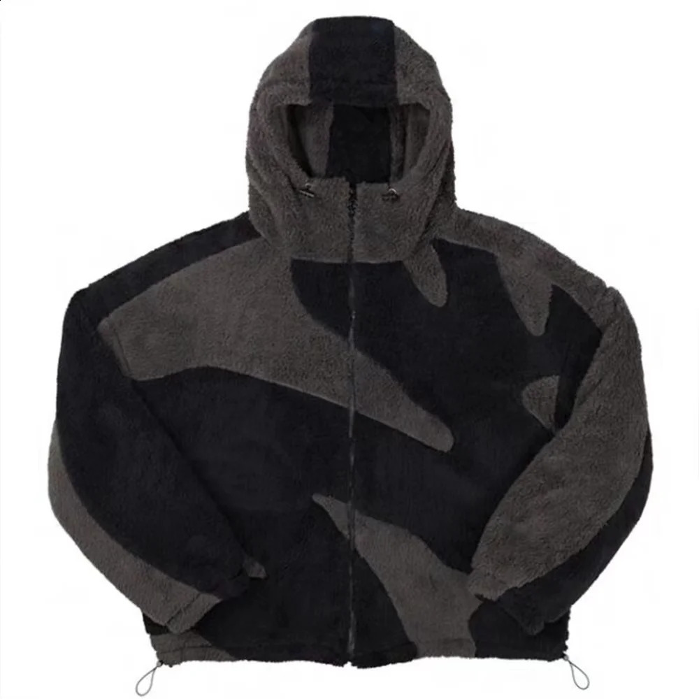 Winter fashion trend Gothic letter oversized mens jacket Y2K street hip-hop Harajuku loose zipper warm hoodie women 241226