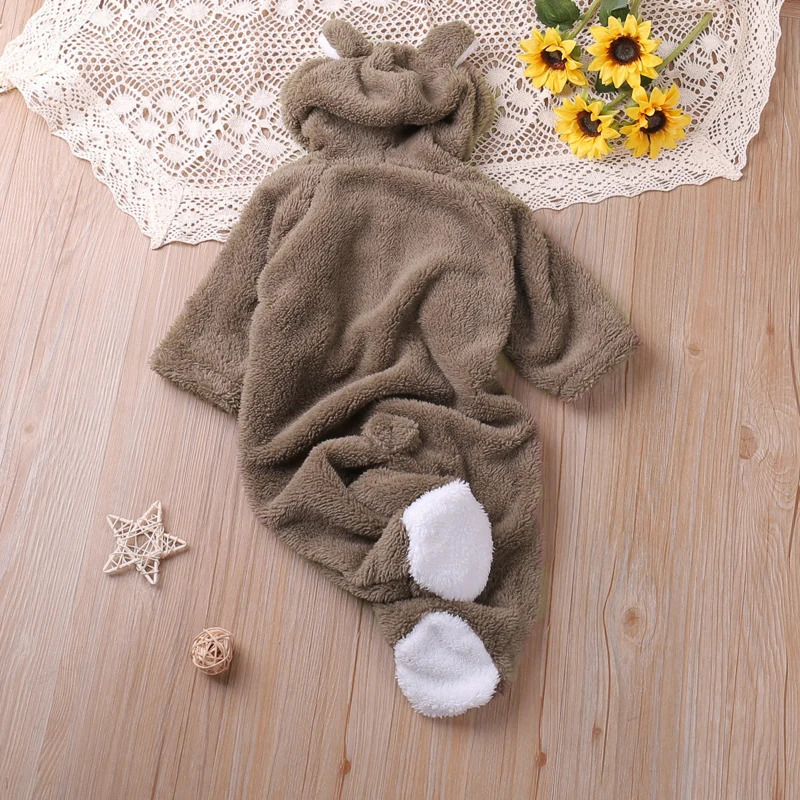 Humor Bear Autumn Cartoon Style Winter Long Sleeve Baby Boys Girls Rompers Toddler Kids Playsuit Jumpsuits Clothes 241225