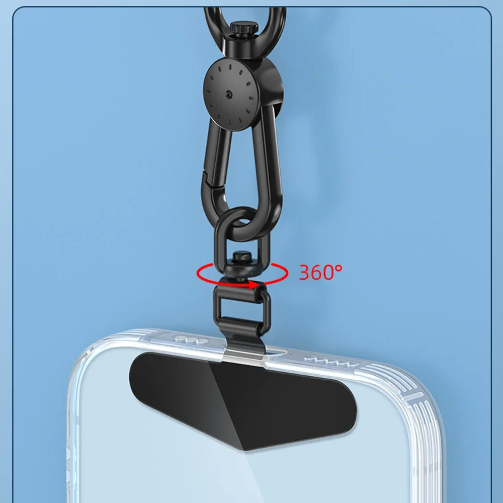 Upgrated 360 Rotatable Stainless Steel Phone Tether Tab Metal Patch Gasket Cellphone Lanyard Safety Connecter Piece
