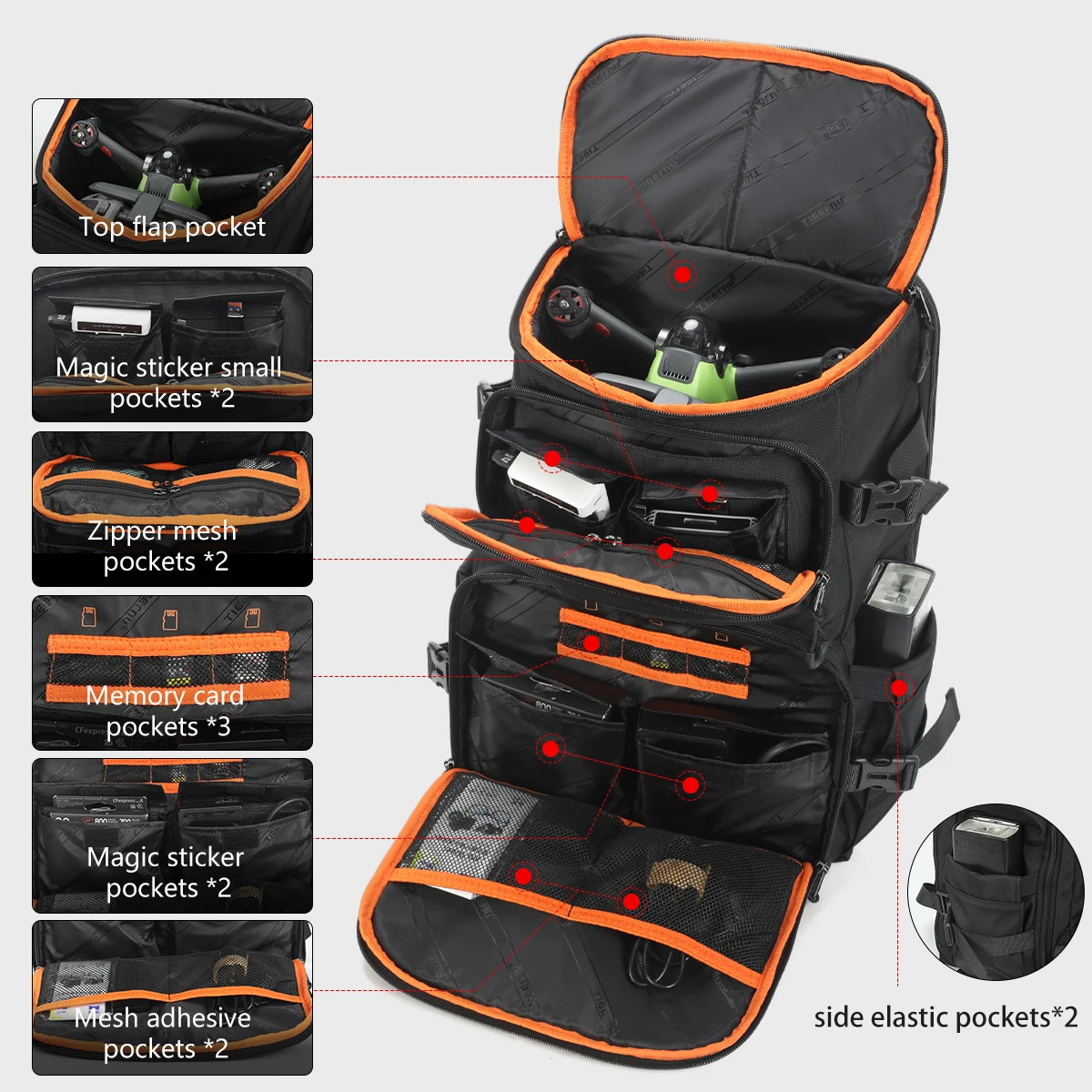 Warranty Backpack Men Camera Backpack 14 15.6inch Laptop Backpacks Drone Package Waterproof Cover Travel Backpack Bags 241225