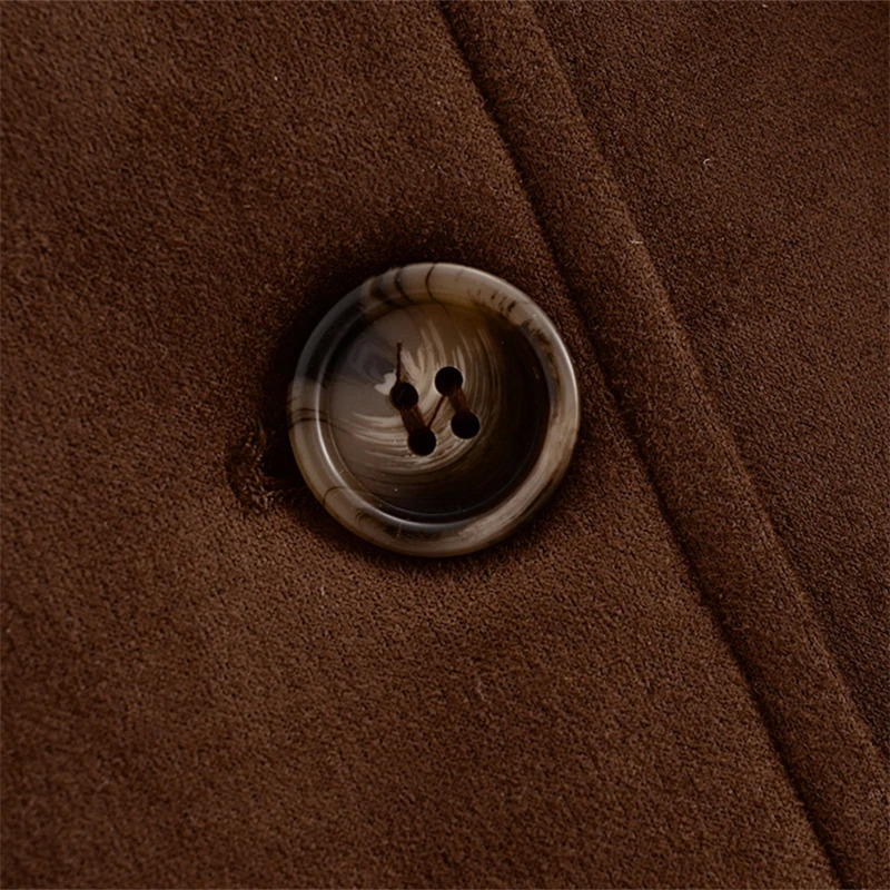 KEYANKETIAN 2024 AutumnWinter Womens With Belt Suede Coat Leisure style Single Breasted Pockets Greatcoat Blazer Outerwear 241225