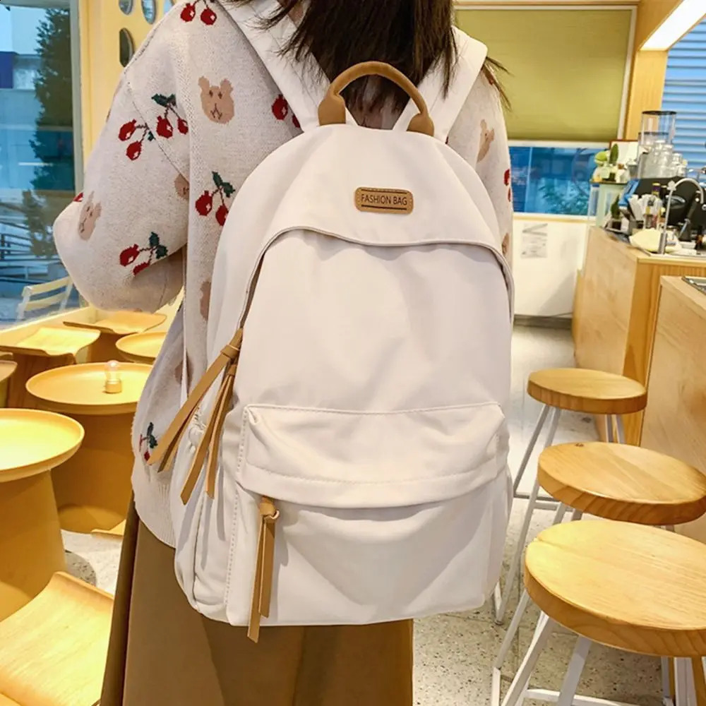 Solid Color Backpack Student School Bag Japan and South Korea Teenage Girls Simple Large-capacity Backpack Rucksack Bags 241226