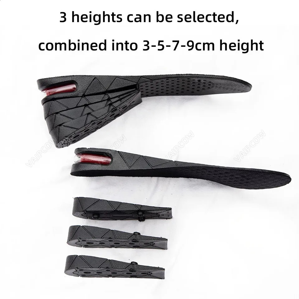 3-9cm Invisible Height Increase Insole Cushion Height Adjustable Shoe Heel insoles Insert Taller Support Absorbant Foot Pad 241226