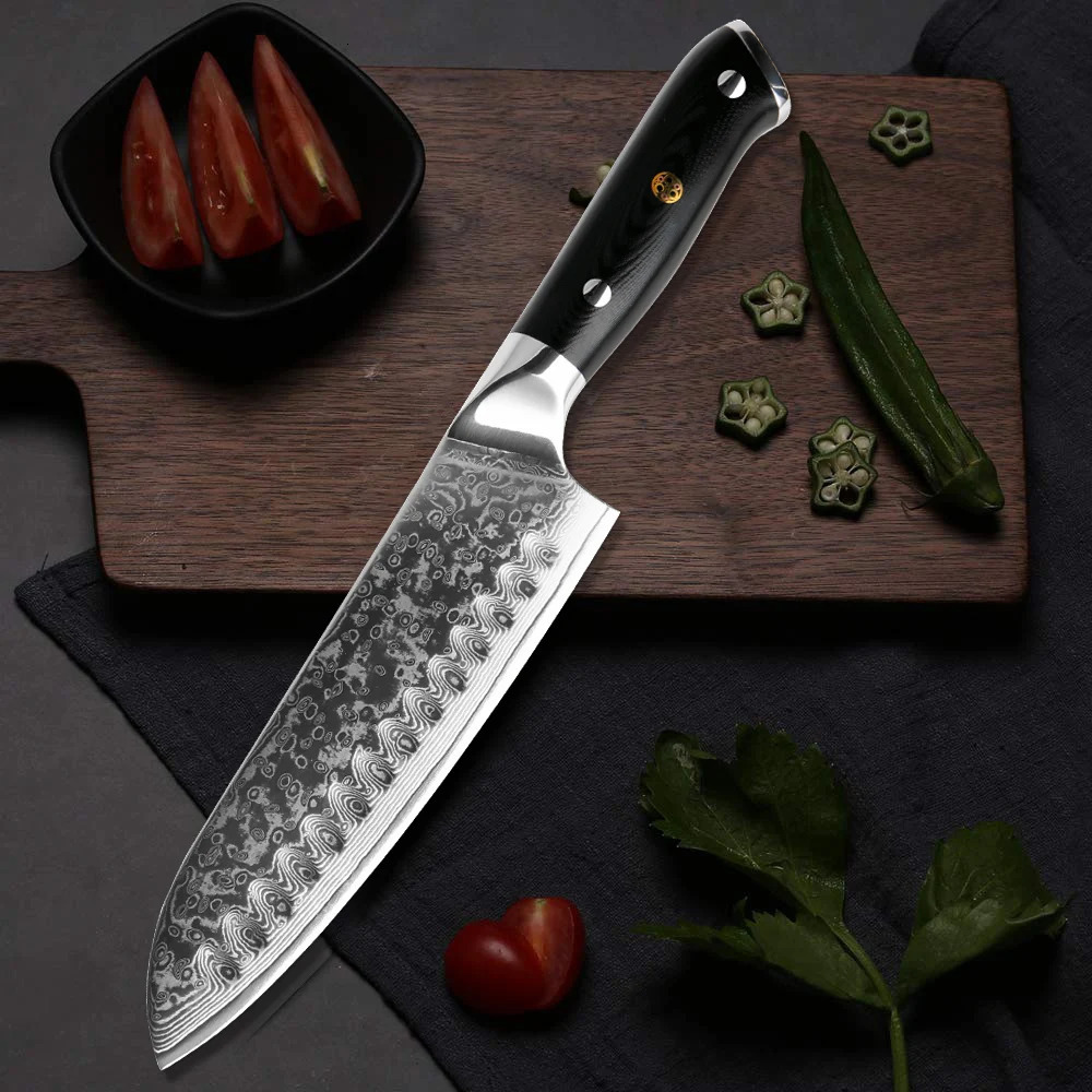 XITUO Damascus Kitchen Knife 1-9PC 67th Floor Japanese Damascus Steel Chef Knife Sharp Sankotu Cleaver Boning Paring Knife G10 Hand 241225