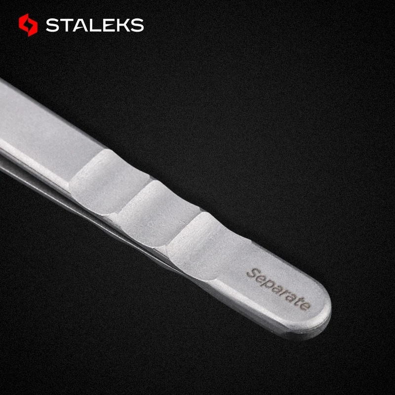 1pc STALEKS Pro High-precision Stainless Steel TE Series Straight Curved Tweezers Grafting Eyelashes Extension Makeup Tool 241223