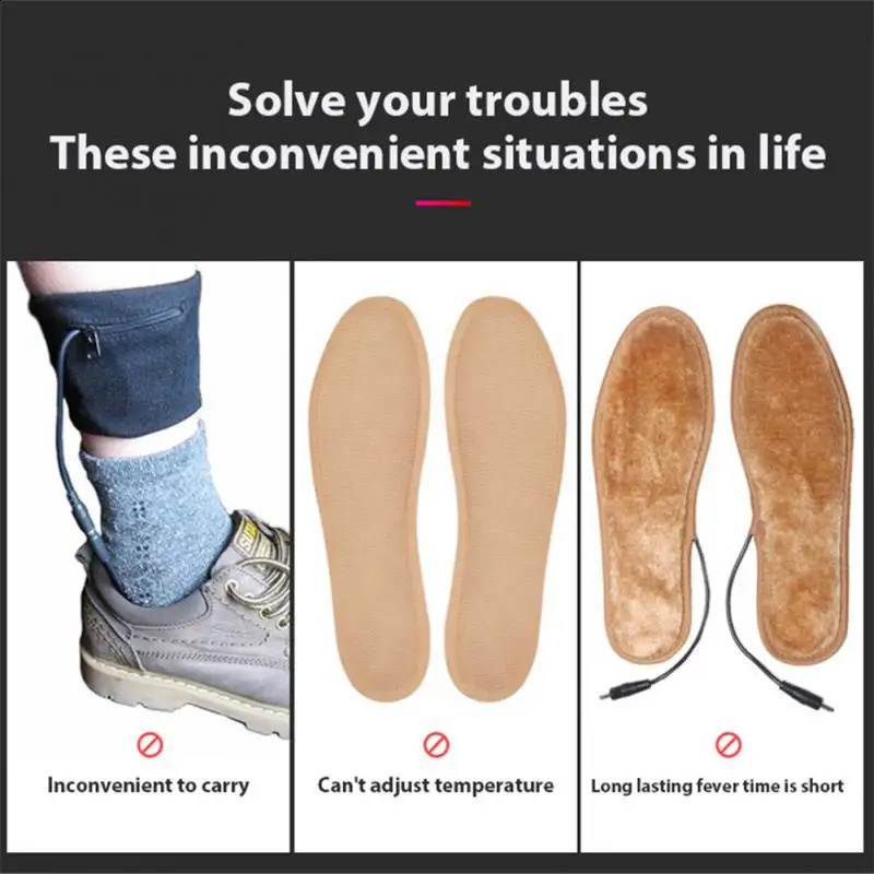 Winter Heated Insoles USB Wireless Temperature Adjustment Electric Foot Thermal Pad 12 Hours Warm Sock Pad 241226
