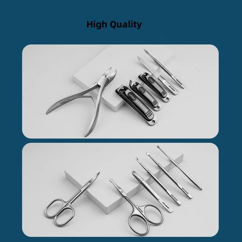 6/9/12pcs Manicure Set Nail Kit Nail Clipper Nail File Stainless Steel Grooming Kit Cuticle Nippers Manicure Set 241225