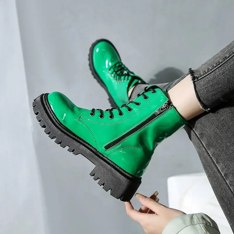 Women Colorful Fashion Ankle Boots Gothic Platform Punk Winter Black High Heels Sexy Ladies Shoes Combat Boots for Women 241226