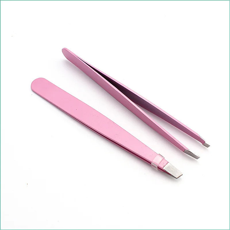 12 pcs/lot Eyebrow Tweezers Clamp Pincet Eyelash Stainless Steel Tongs Clip factory power Makeup Tools wholesale 241223