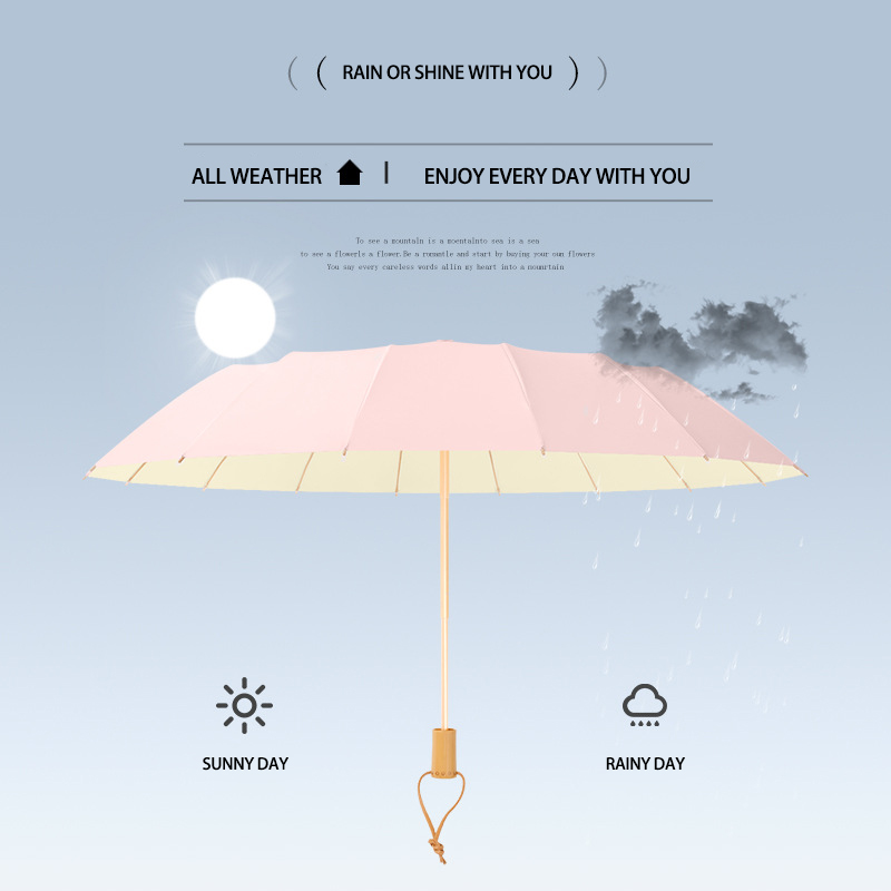 Luxury Anti-UV Sunshade Umbrella - Sturdy Frame, All-Weather Resistance, Compact Foldable Style