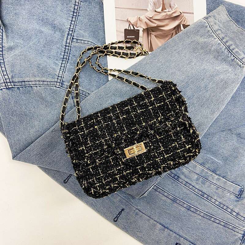 Commuting Fashion Internet Celebrity Chain Shoulder Crossbody Bag, Early Winter New Style, Versatile Lock Buckle, Korean Version Small Square Bag