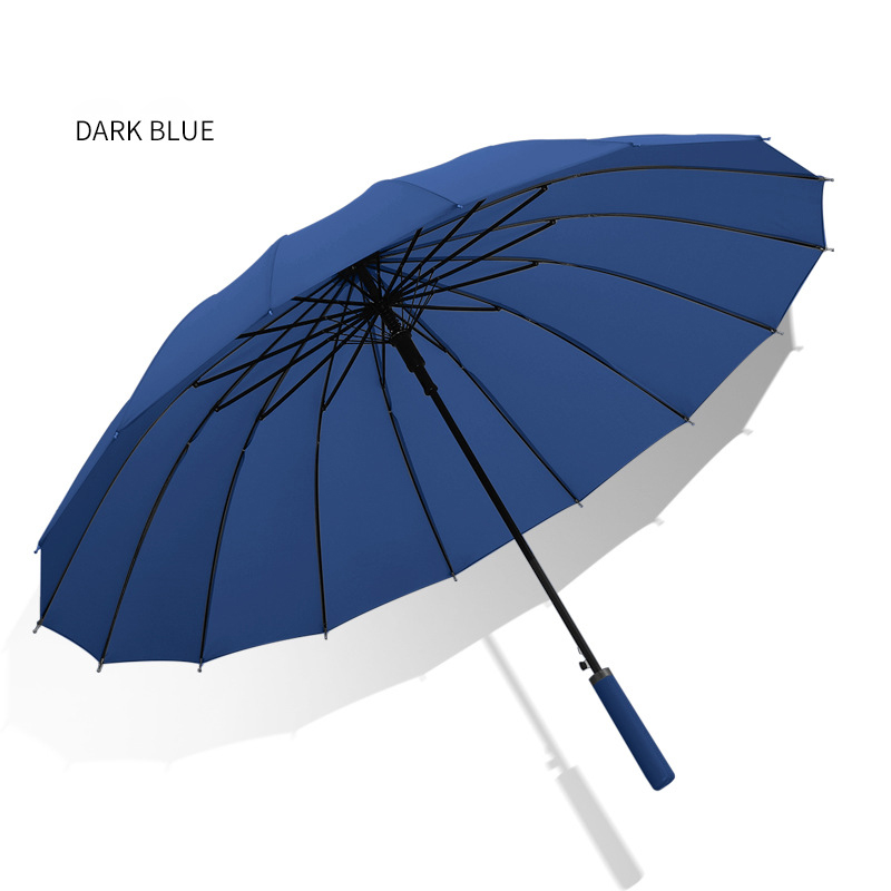 Wholesale Monochrome Long Handled Umbrellas - Elegant Leather Wrapped Handle