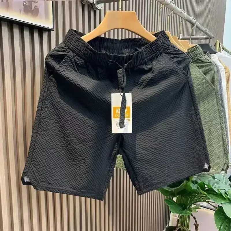 Summer casual shorts loose cut pants soft and fast drawstring sports straight leg pants ultra-thin solid color W241226