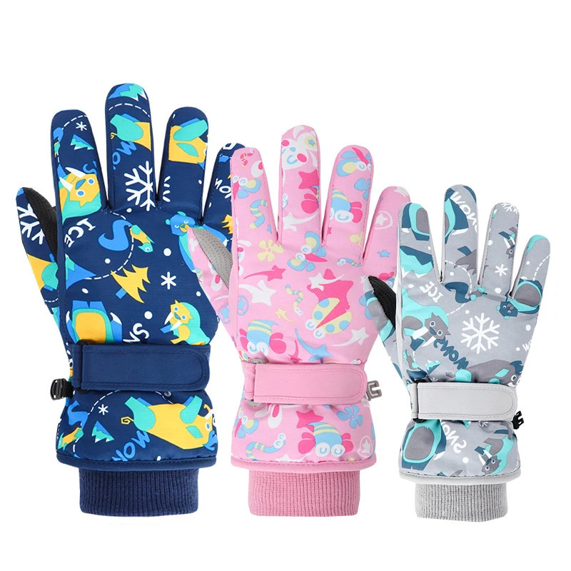 Winter Children Ski Gloves Thicken Waterproof Kids Snowboard Riding Snow Child for Boys Girls 413Y 241225