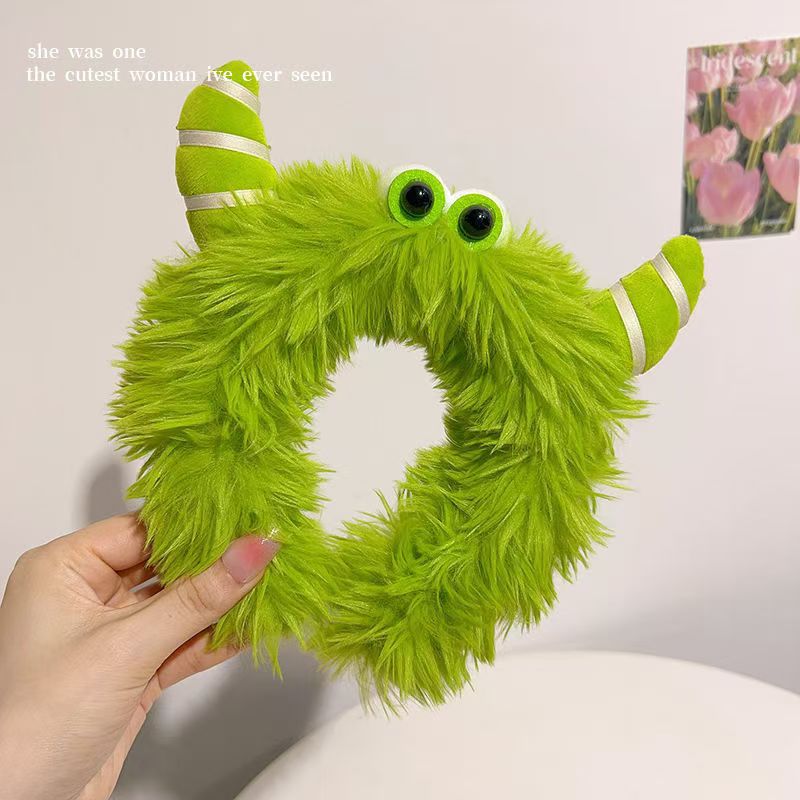Bizarre Plush Hair Hoop Cute Girl Heart Ugly Cute Face Wash Headband Weird Explosive Hair Ugly Doll Hairpin Hair Accessories