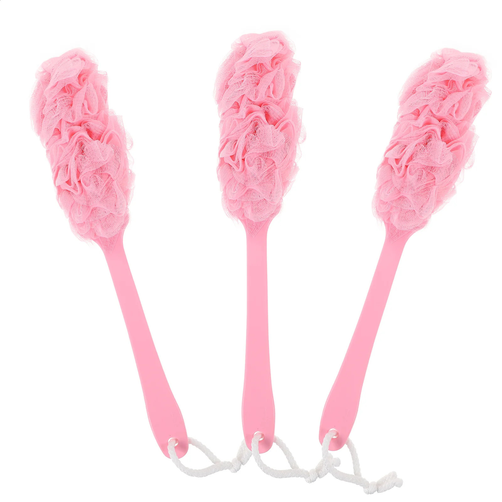 3 Pcs Sponges Long Handle Bath Brush Tools Scrub 4100X800X500CM Scrubber Pink Back Body Cleaning Massage Baby 241226