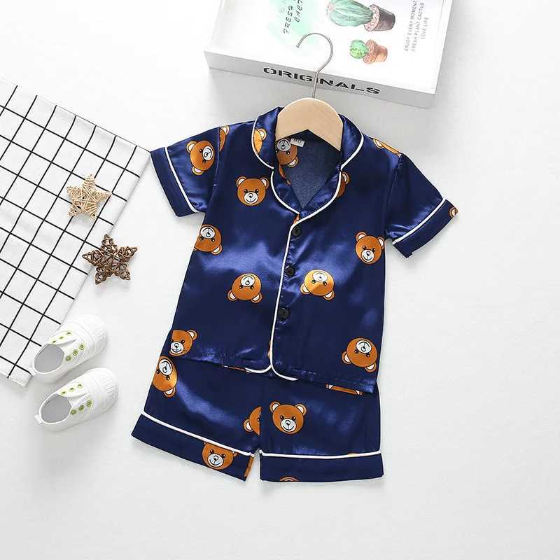 Clothing Sets New Baby Boys Clothes Suit Summer Children Girls Sleepwear Shirt Shorts 2Pcs/Sets Kids Pajamas Toddler Fashion Cartoon CostumeY241225L8Z