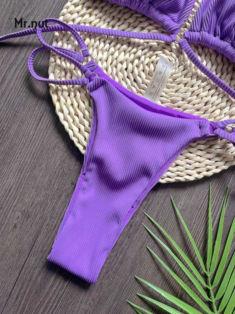 Mr. Nuts European and American new bikini special fabric with swimsuit beach sexy womens swimsuitW241225