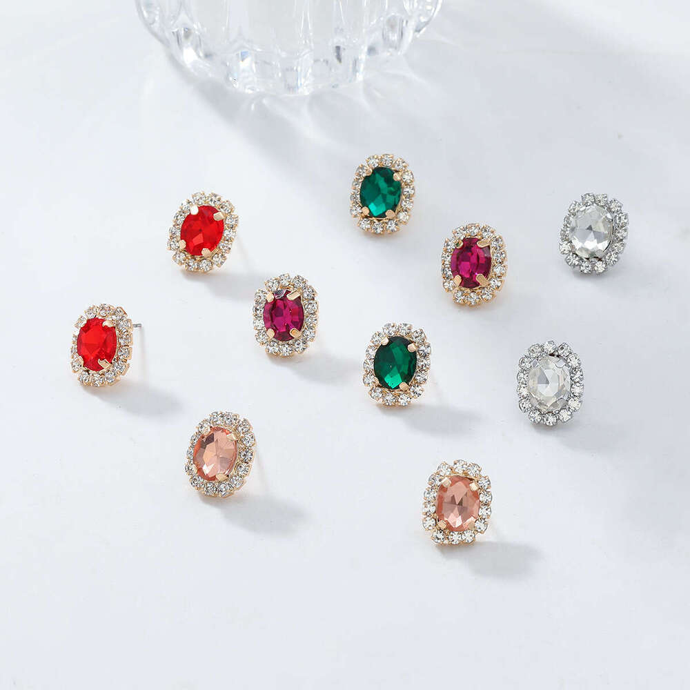 New Light Luxury Fashion Necklace Earrings Water Diamond Jewelry Set for Women's Trendy Accessories