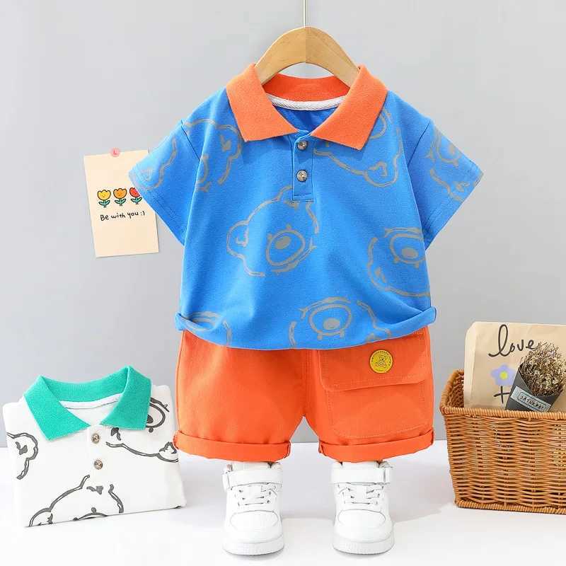 Clothing Sets Fashion Summer Kids Baby Boys Clothes Suits Cartoon Bear T-Shirt+Shorts Casual Clothes Outfit Infant Girls Clothing 2PCS/SetY241225SRYB