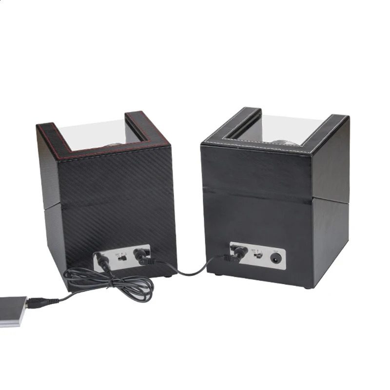2 Slot Watch Winder Automatic Mechanical Watches Box Shaker USB Charging Carbon Fiber Storage Case 241226