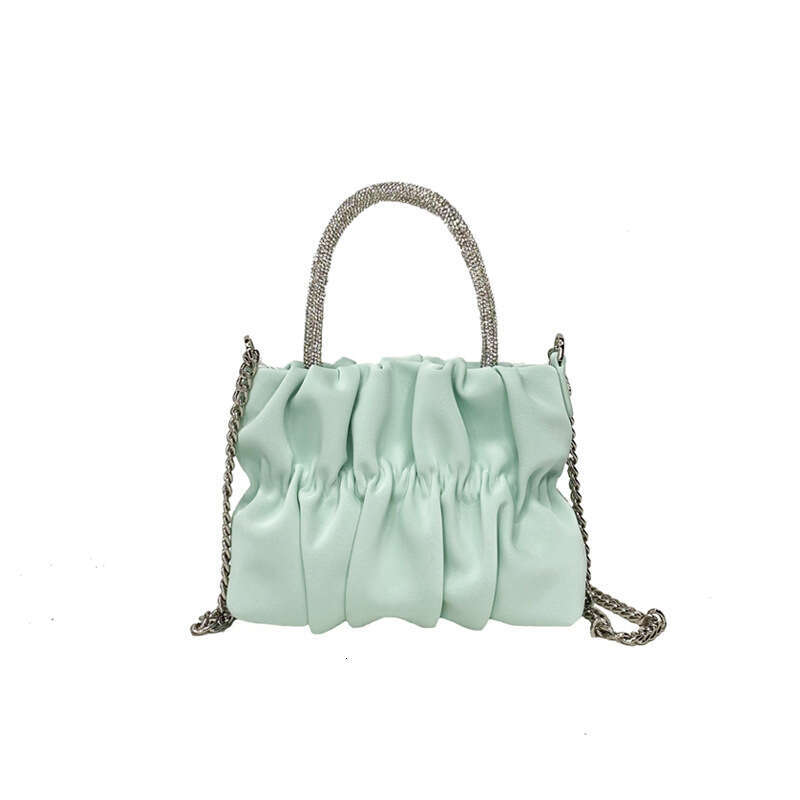 Water Dia Handheld Shoulder For Women's Summer New Style, Ladies' Socialite Party Wrinkled Cloud Chain Crossbody Bag