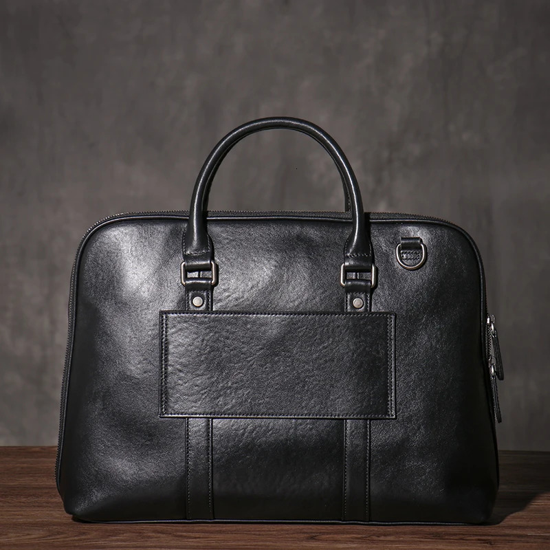 LUOKIR Real Leather Handbag Men Business Travel Briefcase Shoulder Crossbody Portfolio Computer Bag For 15.6 Inch Laptop 241225