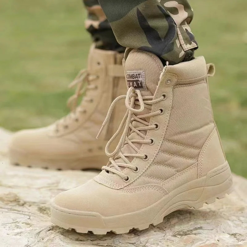 Winter men shoes Tactical Boots Men Special Force Desert Combat Boot Outdoor Hiking Work Safty Shoe 241225