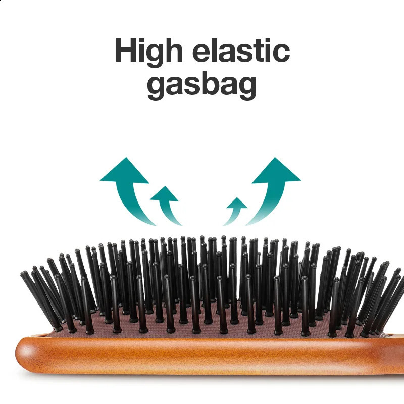 MR.GREEN Hair Brush Natural Maple Wide Board Massage Scalp Air Cushion Fine Tooth Comb For Curly Long Hair Women Men 241225