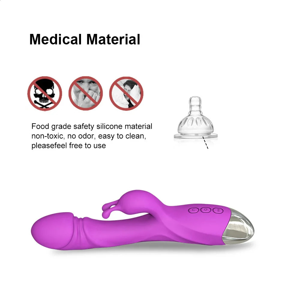 Rabbit Vibrators for women Massager waterproof vaginal thrust G Spot 10 Speed Clitoral silent rechargable Dildo konijn 241226