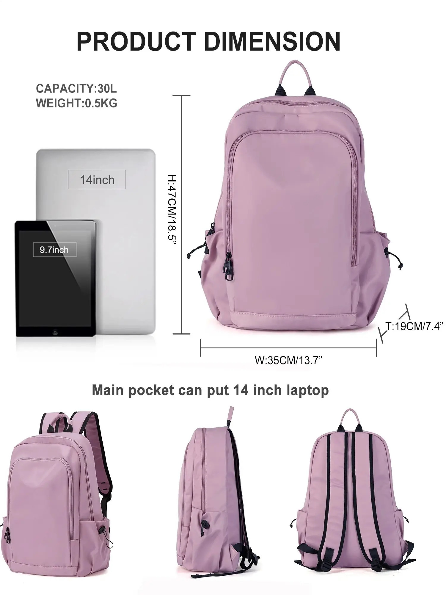 Large Capacity School Backpack for Teen Girls Boys Cute Student Schoolbags Casual College Travel Laptop Backpack for Women Men 241226