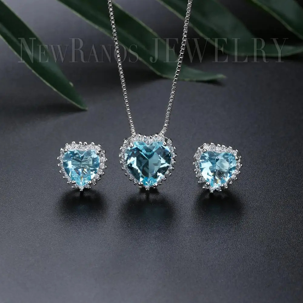 Small Heart Women Jewelry Sets Zirconias Pendant Necklace Earrings Set Statement Jewlery for Women Fashion Jewelry SQM009624 241226