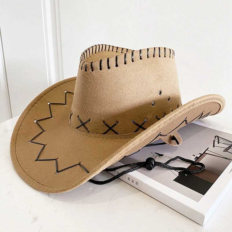 Womens Felt Fedora Cs Western Suede Jazz Hat Cowboy Fashion Panama Hat Riding Club Beach Sun Hat Cheau W241225