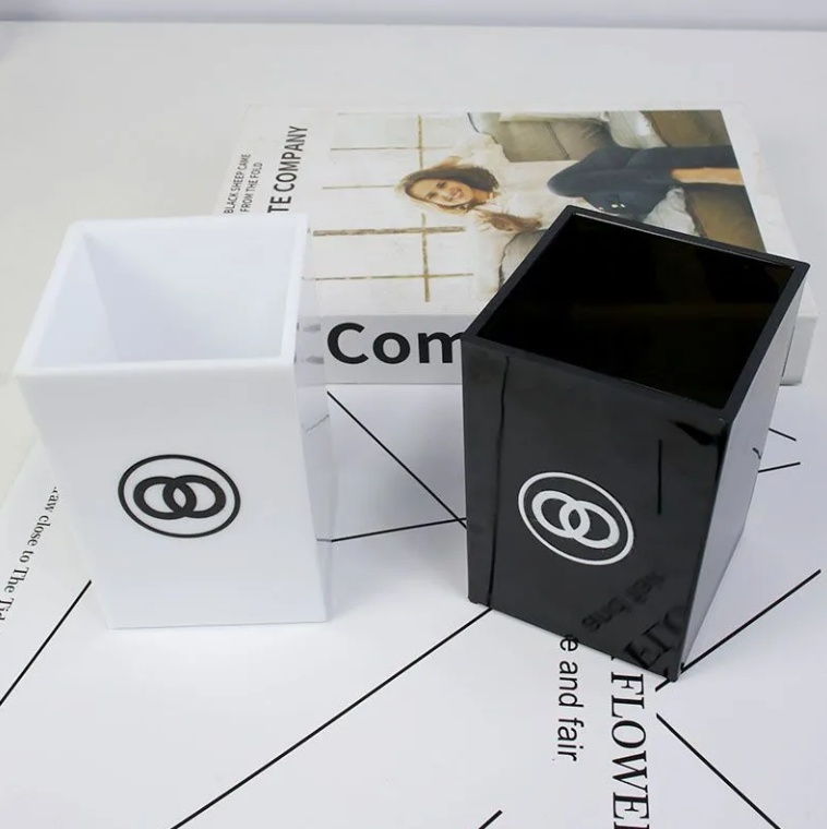 Luxury Home Office Item Storage Box Acrylic Makeup Brush Eyebrow Pen Student Stationery Pen Holder Dressing Table Desktop Multi functional Storage Box