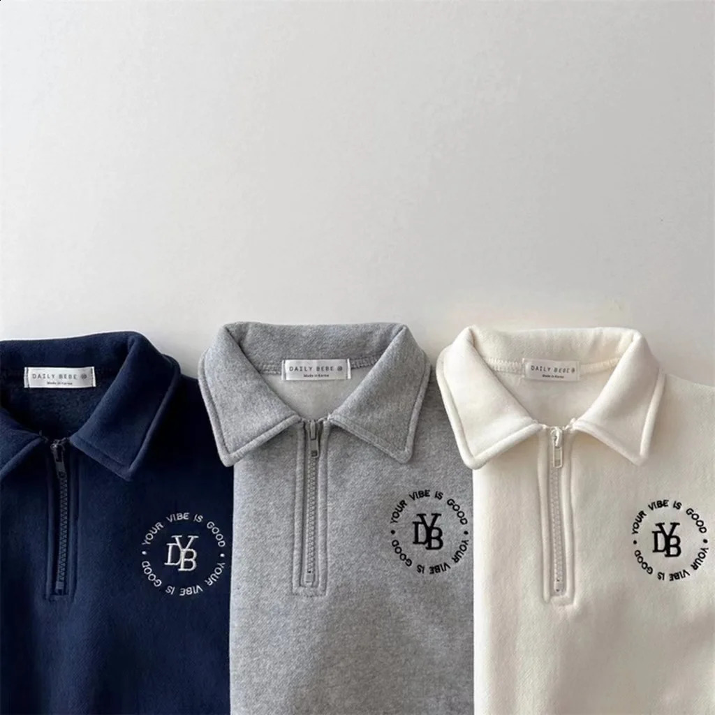 Winter Baby Long Sleeve Warm Clothes Set Infant Boy Fleece Sweatshirt Pants 2pcs Suit Plus Velvet Toddler Outfits 241225