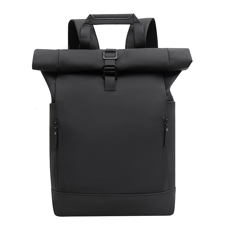 Men's Large Capacity Business Casual Laptop Backpack,Waterproof Travel Backpack for Men with Roll-leather,Men's Commuter Roll-leather Data B