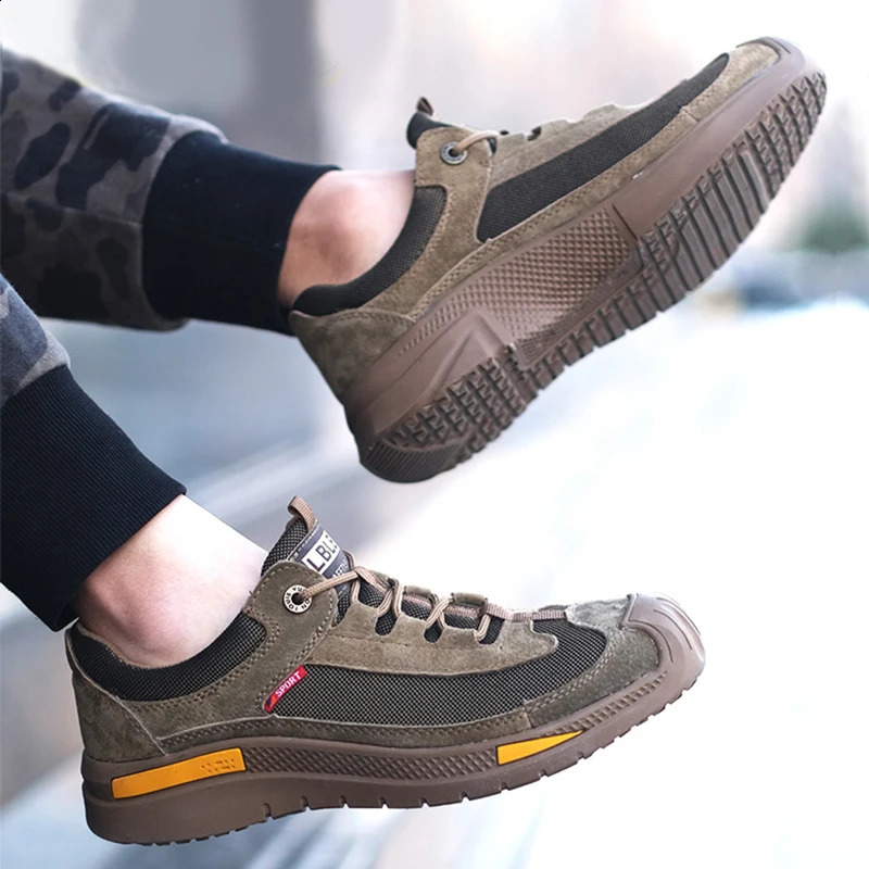 Work Shoes Hollow Breathable Steel Toe Boots Lightweight Safety Work Shoes Anti-slippery For Men Women Male Work Sneaker 241226