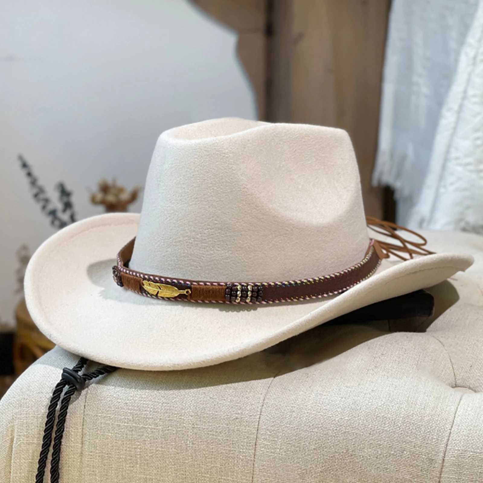 American western cowboy hat Childrens autumn and winter outdoor travel performance hat Big cone Xizang wool jazz hat W241225