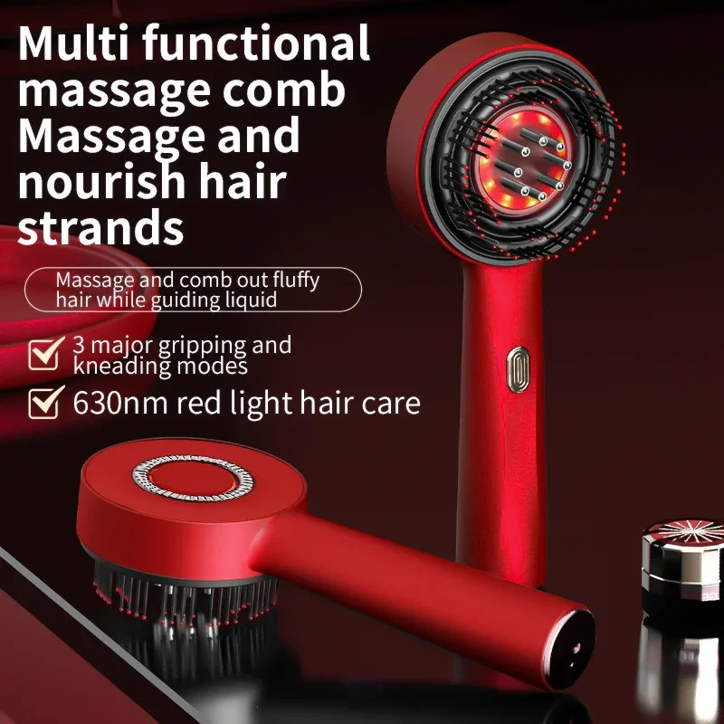 Electric Vibration Massage Comb Portable Hair Follicle Comb Scalp Oil Liquid Applicator Head Massager Hair Growth Anti Loss Care 241225