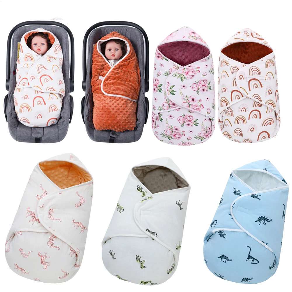 Winter Swaddling Blanket born Shower Wrap Sleep Sack Unisex for Babies Boys Girls Stroller Crib Bedding 241225