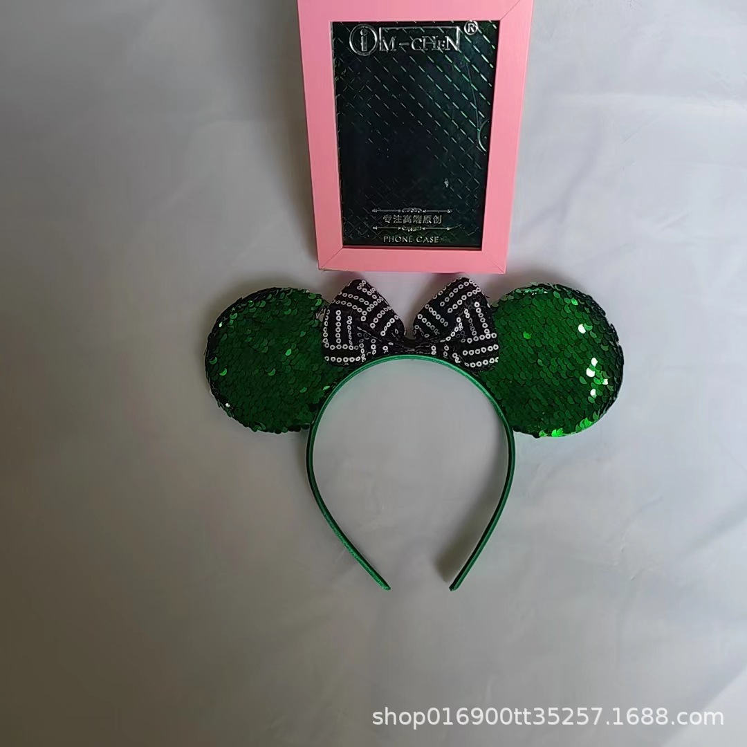 Butterfly bow headband amusement park Mickey Mouse polka dot headband rabbit ear headband adult children hair accessories female