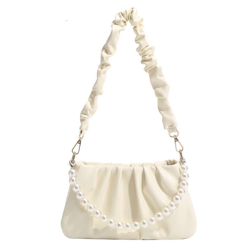 New Soft Leather Women, Niche Cloud Single Shoulder Chain Pleated Bag, High-End Crossbody Armpit Bag For Women