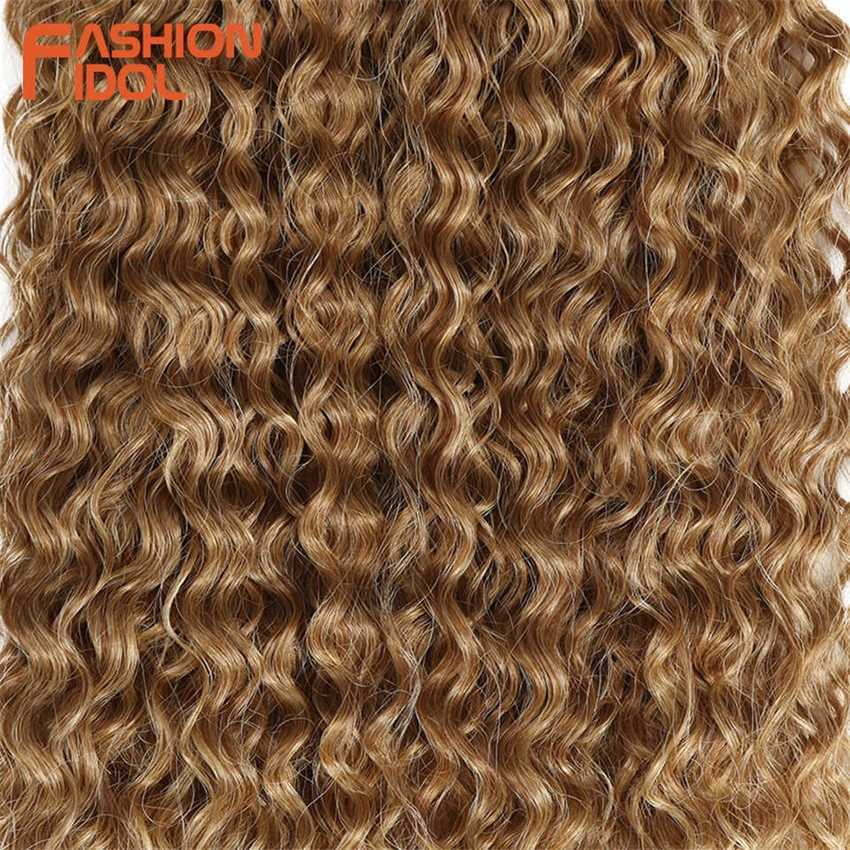 Synthetic Wigs Fashion Idol 22 Inch Synthetic Hair Natural Kinky Curly Wave 2pcs/lot Heat Resistant Ombre Weave Bundles 230227 Hair Wigs