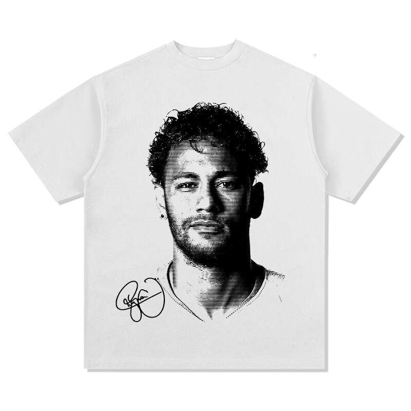 American Neymar printed short long sleeved trendy brand versatile round neck casual T-shirt for men