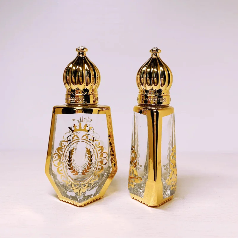 12ML Essential Oil Bottles Gold Glass Bottles With Roller Balls Perfume Bottles Roll On Bottles With Crown Cap 241225