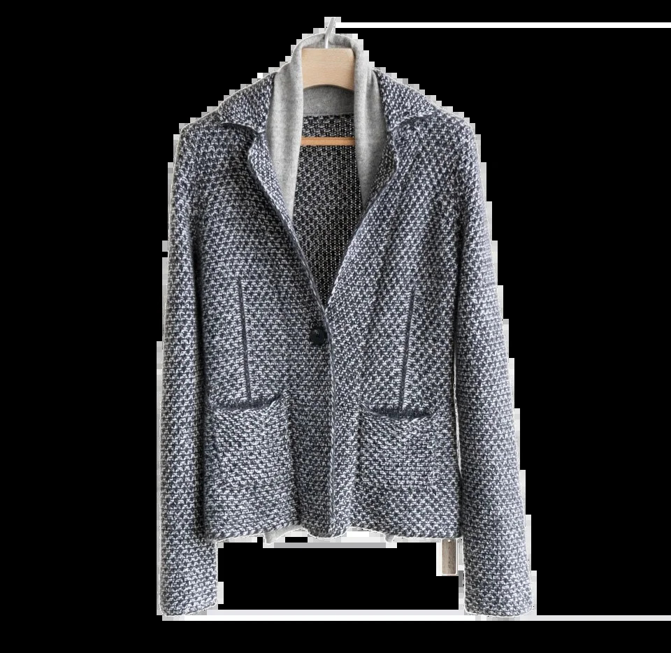 Autumn Winter 100 Cashmere Wool Women Sweater Tailored Collar Two Piece Knit Cardigan French Casual Soft Suit Tops 241225